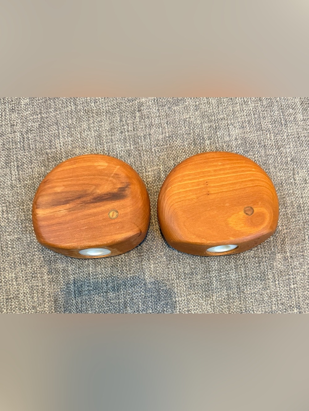 Chasnoff Azulay Vintage Wooden Signed Artist Salt & Pepper Shaker Set MCM